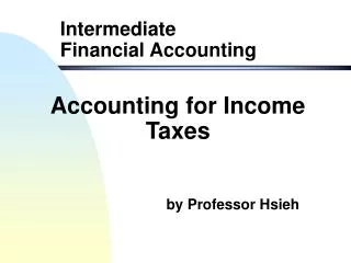 Accounting for Income Taxes