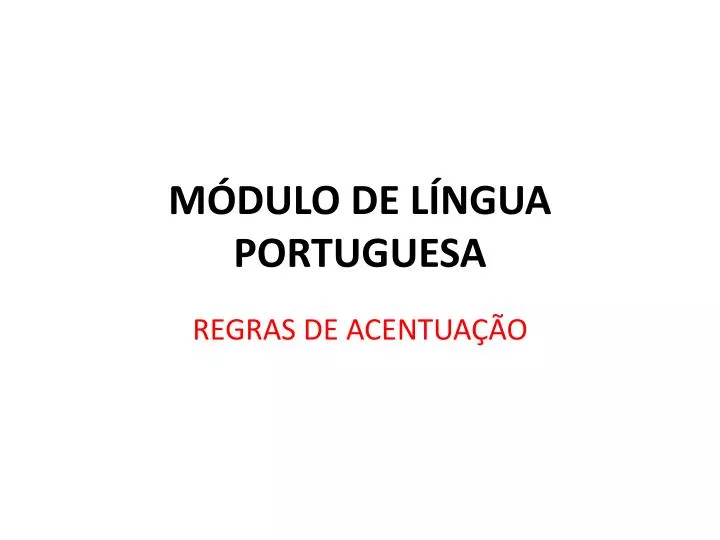 m dulo de l ngua portuguesa