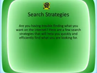 Search Strategies