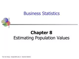 Chapter 8 Estimating Population Values