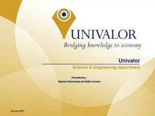 Univalor Science &amp; Engineering department