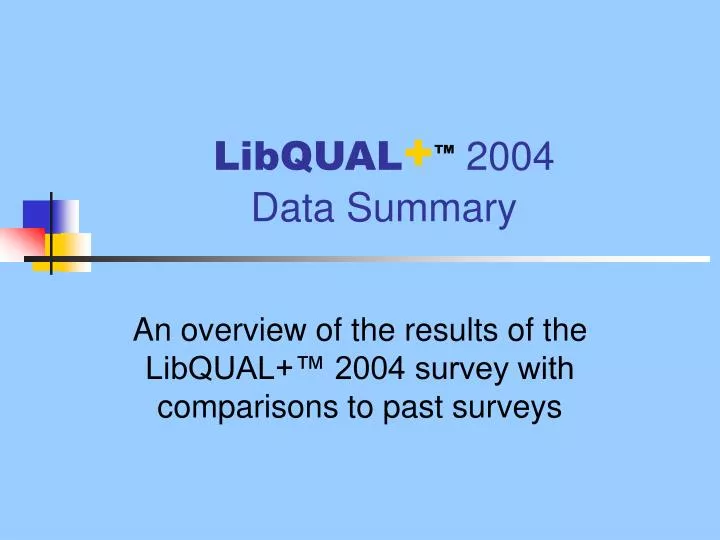libqual 2004 data summary