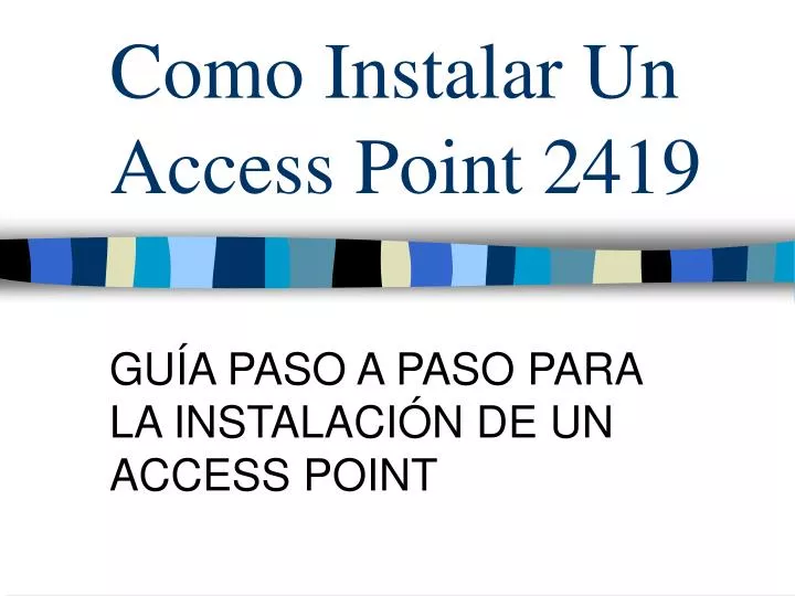 como instalar un access point 2419