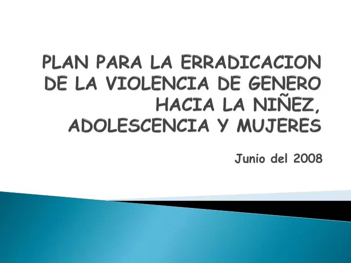 plan para la erradicacion de la violencia de genero hacia la ni ez adolescencia y mujeres