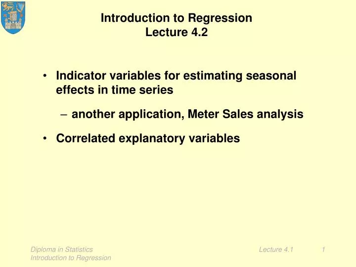 introduction to regression lecture 4 2