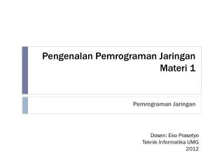 pengenalan pemrograman jaringan materi 1