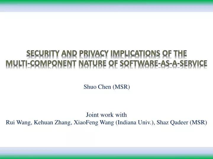 joint work with rui wang kehuan zhang xiaofeng wang indiana univ shaz qadeer msr