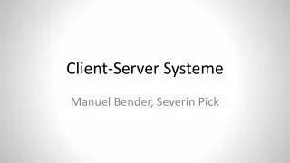 client server systeme