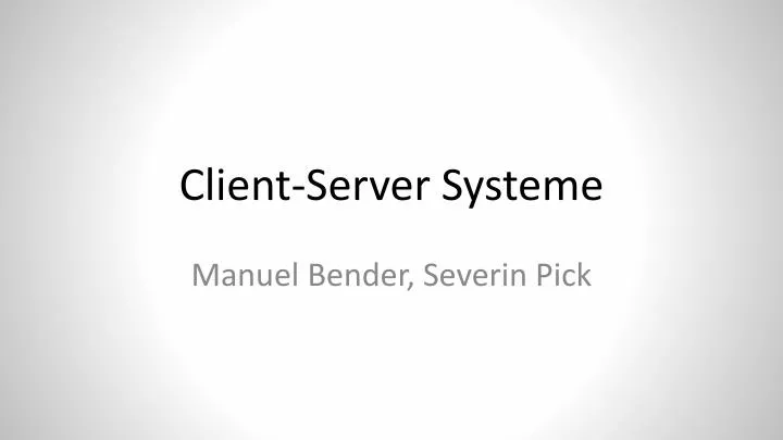 client server systeme