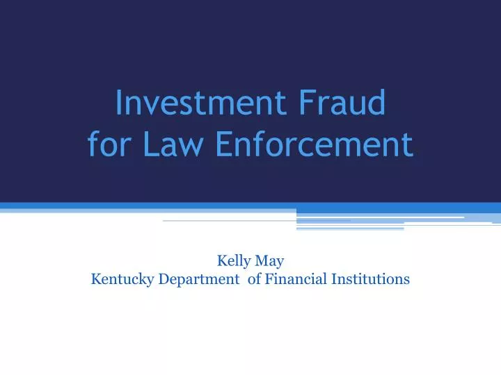 investment fraud for law enforcement