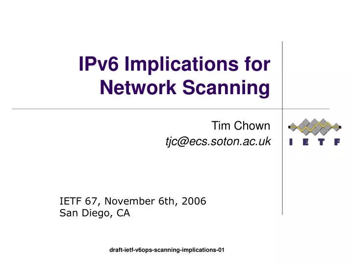 ipv6 implications for network scanning