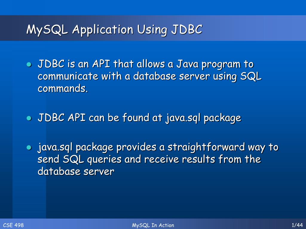 PPT - MySQL Application Using JDBC PowerPoint Presentation, free ...