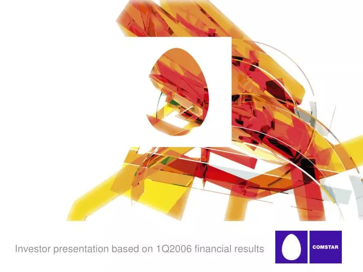 investor presentation based on 1q2006 financial results