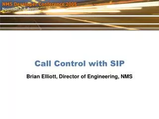 Call Control with SIP