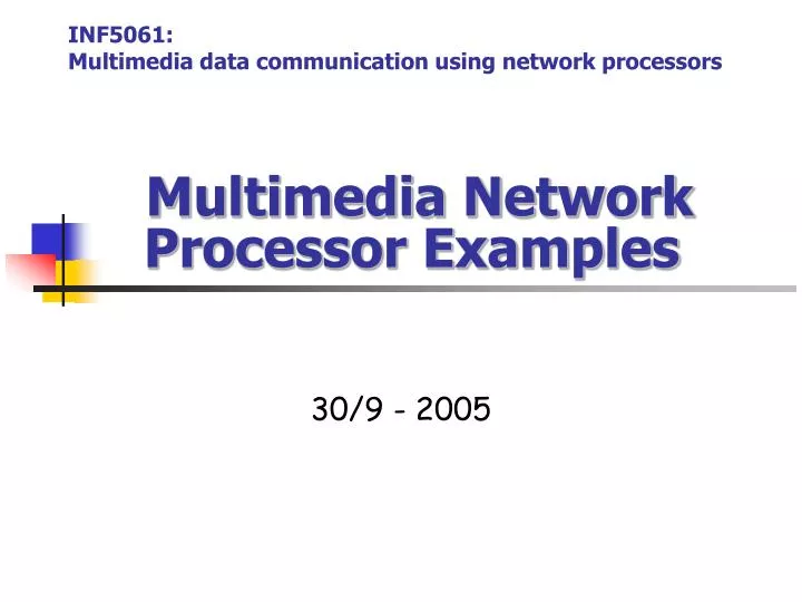 multimedia network processor examples