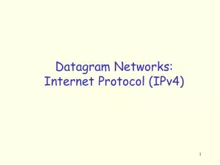 Datagram Networks: Internet Protocol (IPv4)