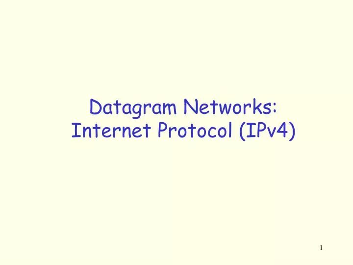 datagram networks internet protocol ipv4