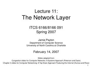 lecture 11 the network layer