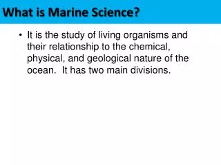 What is Marine Science?