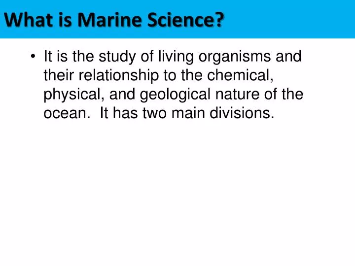 what is marine science