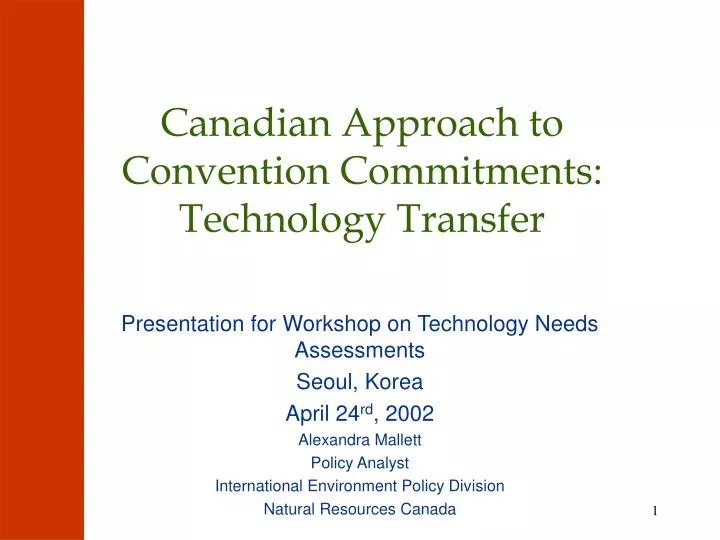 canadian approach to convention commitments technology transfer