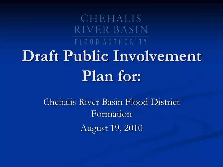draft public involvement plan for