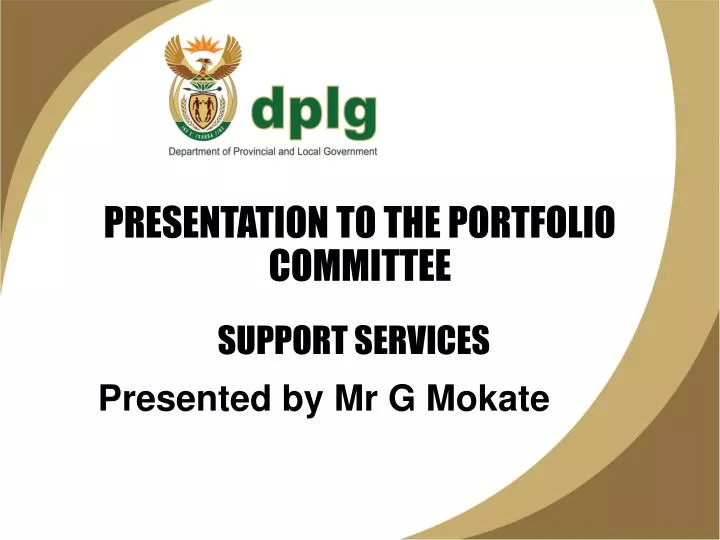 presentation to the portfolio committee