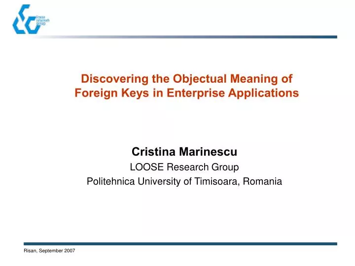 discovering the objectual meaning of foreign keys in enterprise applications
