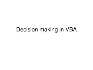 Decision making in VBA