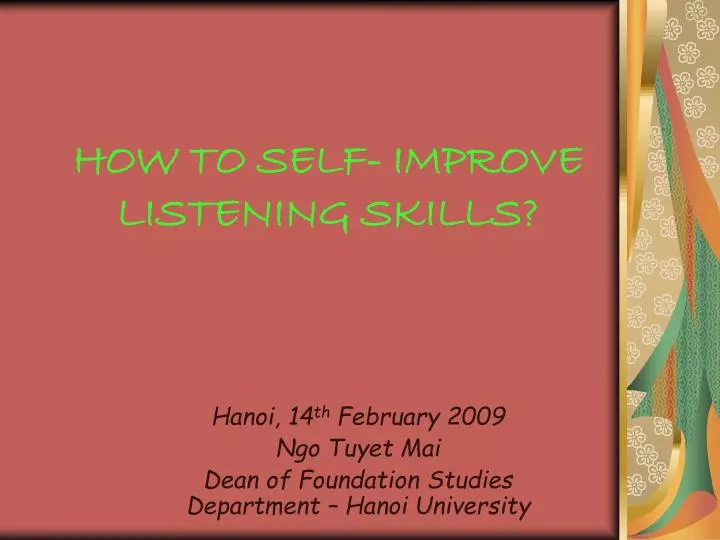 how to self improve listening skills