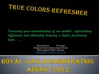 True Colors REfresher