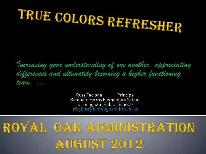 true colors refresher