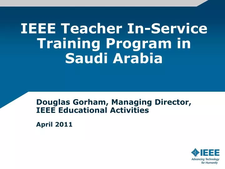 ieee teacher in service training program in saudi arabia
