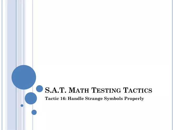 s a t math testing tactics
