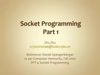 Socket Programming Part 1