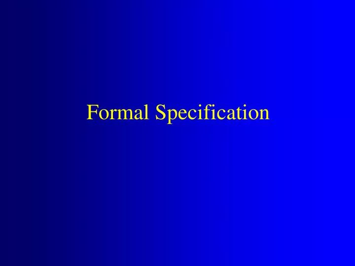 formal specification