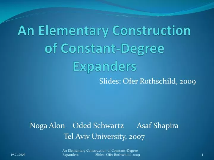 an elementary construction of constant degree expanders