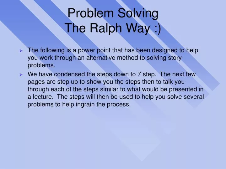problem solving the ralph way