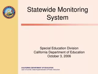 Special Education Division California Department of Education October 3, 2006