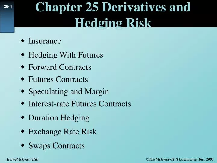 chapter 25 derivatives and hedging risk