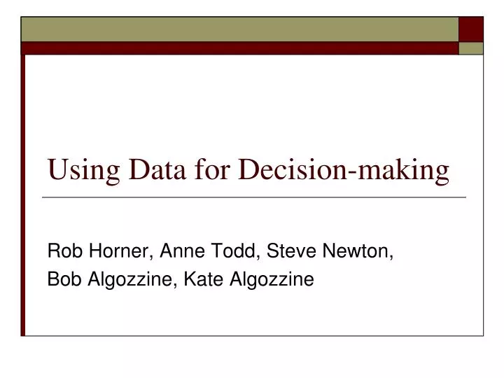 using data for decision making