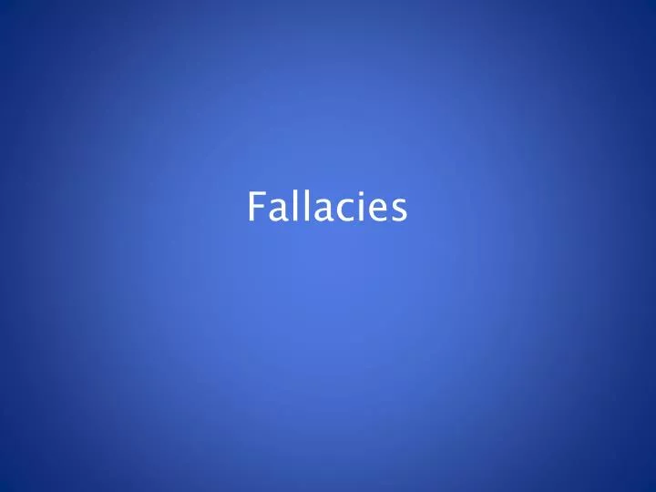 fallacies