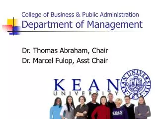 College of Business &amp; Public Administration Department of Management