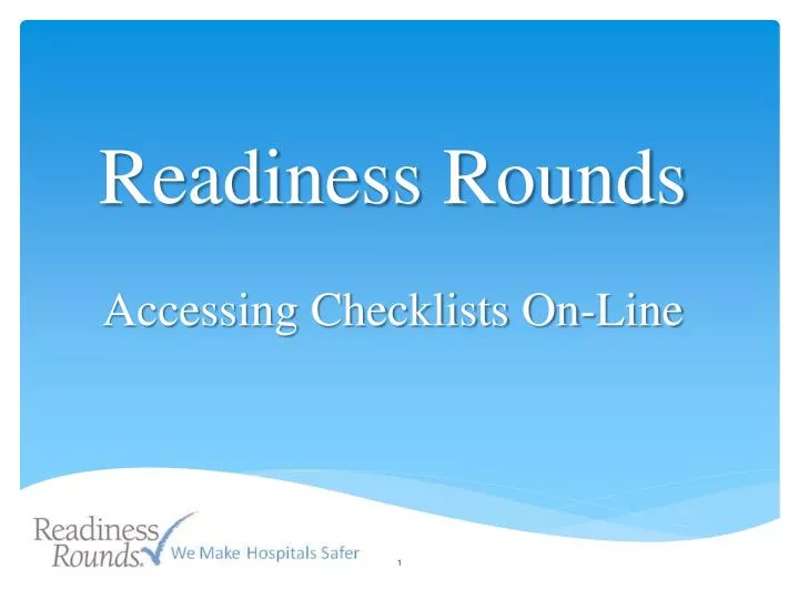 readiness rounds accessing checklists on line