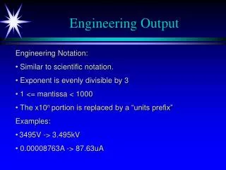 Engineering Output
