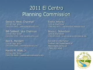 2011 El Centro Planning Commission