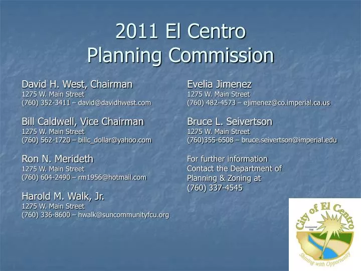 2011 el centro planning commission
