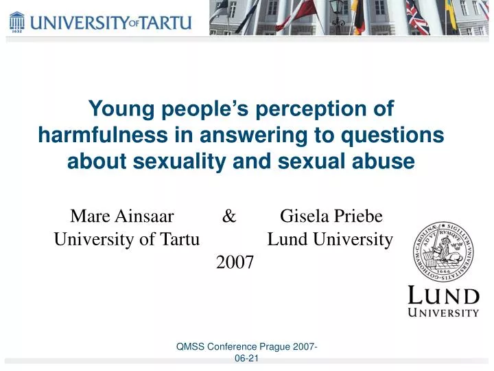 young people s perception of harmfulness in answering to questions about sexuality and sexual abuse