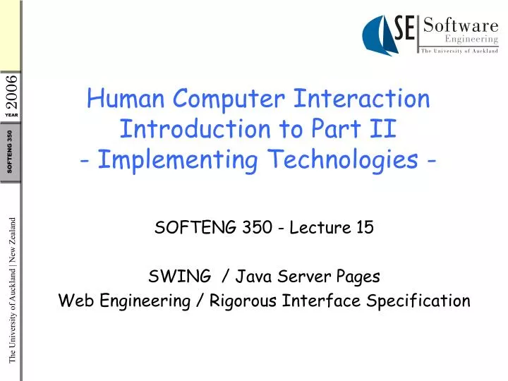 human computer interaction introduction to part ii implementing technologies