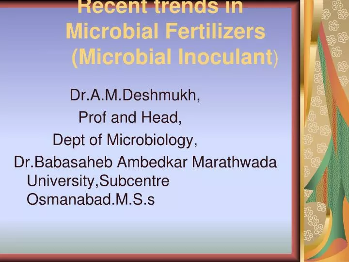 recent trends in microbial fertilizers microbial inoculant